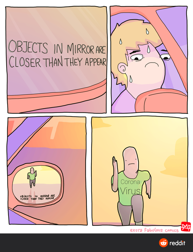 meme  - comics - Objects In Mirror Are Closer Than They Appear Corona Virus Objects In Mirror Are Closer Than They Appear Zm extra fabulous Comics reddit