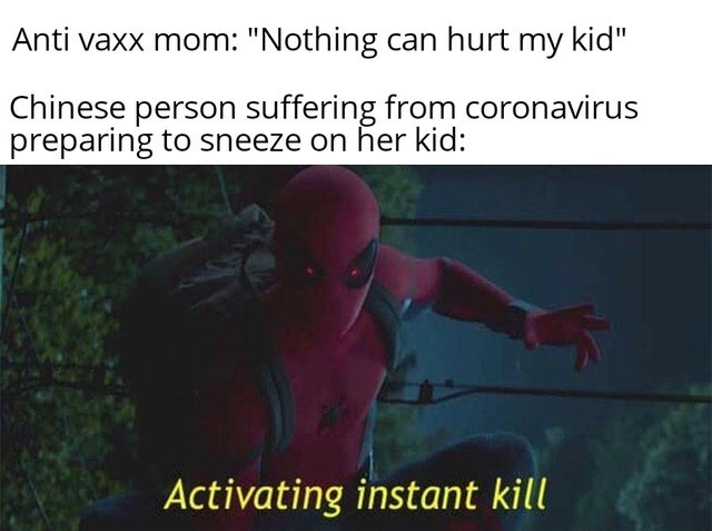 corona virus meme - human - Anti vaxx mom