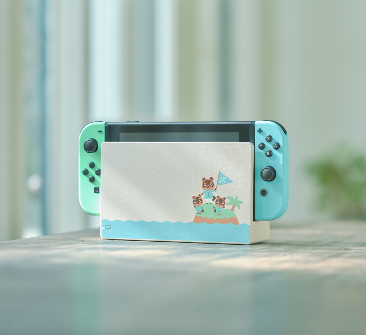 nintendo switch dock with animal crossing picture