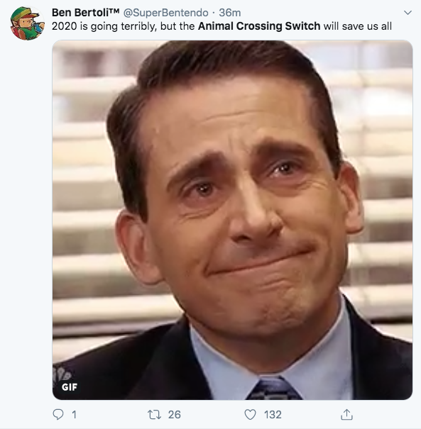 Michael scott sad tweet about animal crossing controllers