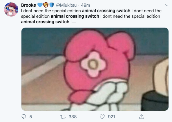 i dont need the special edition animal crossing switch tweet