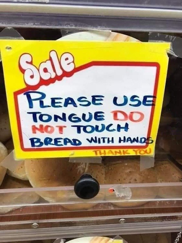 snack - Rease Use Tongue Do Not Touch Bread With Hanos
