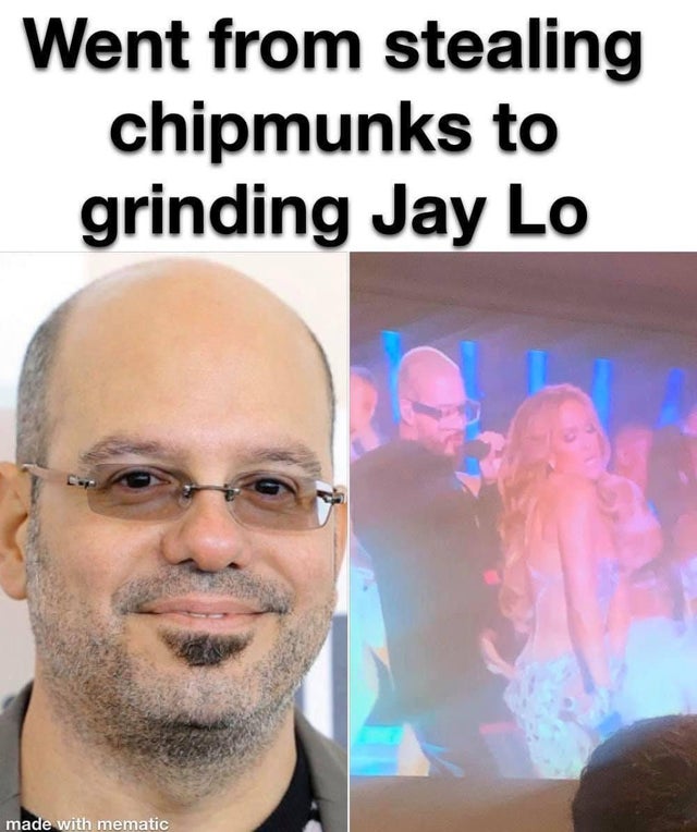 super bowl meme - Went from stealing chipmunks to grinding Jay Lo made with mematic
