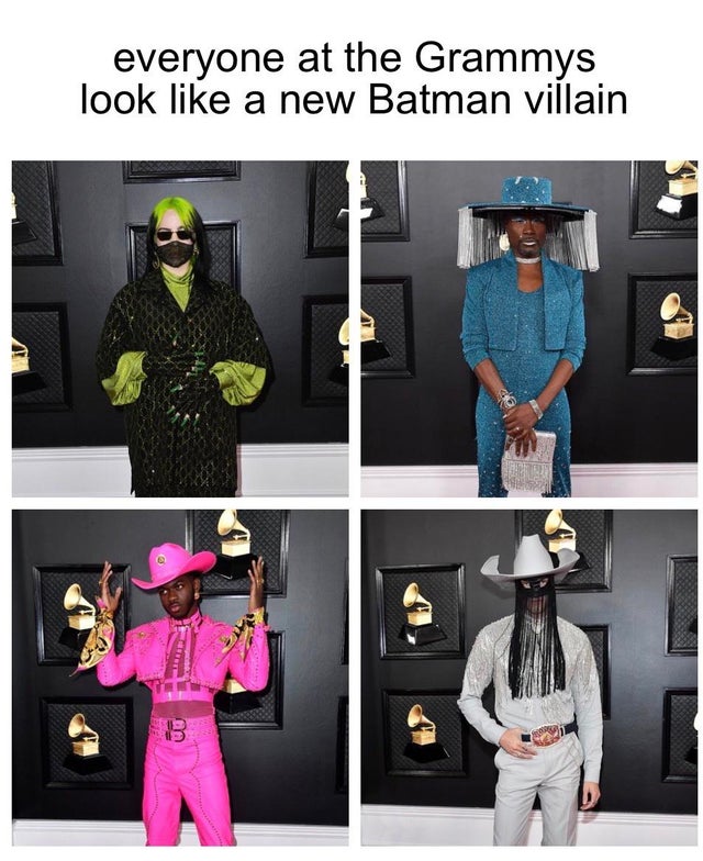dank meme - JoJo's Bizarre Adventure - everyone at the Grammys look a new Batman villain