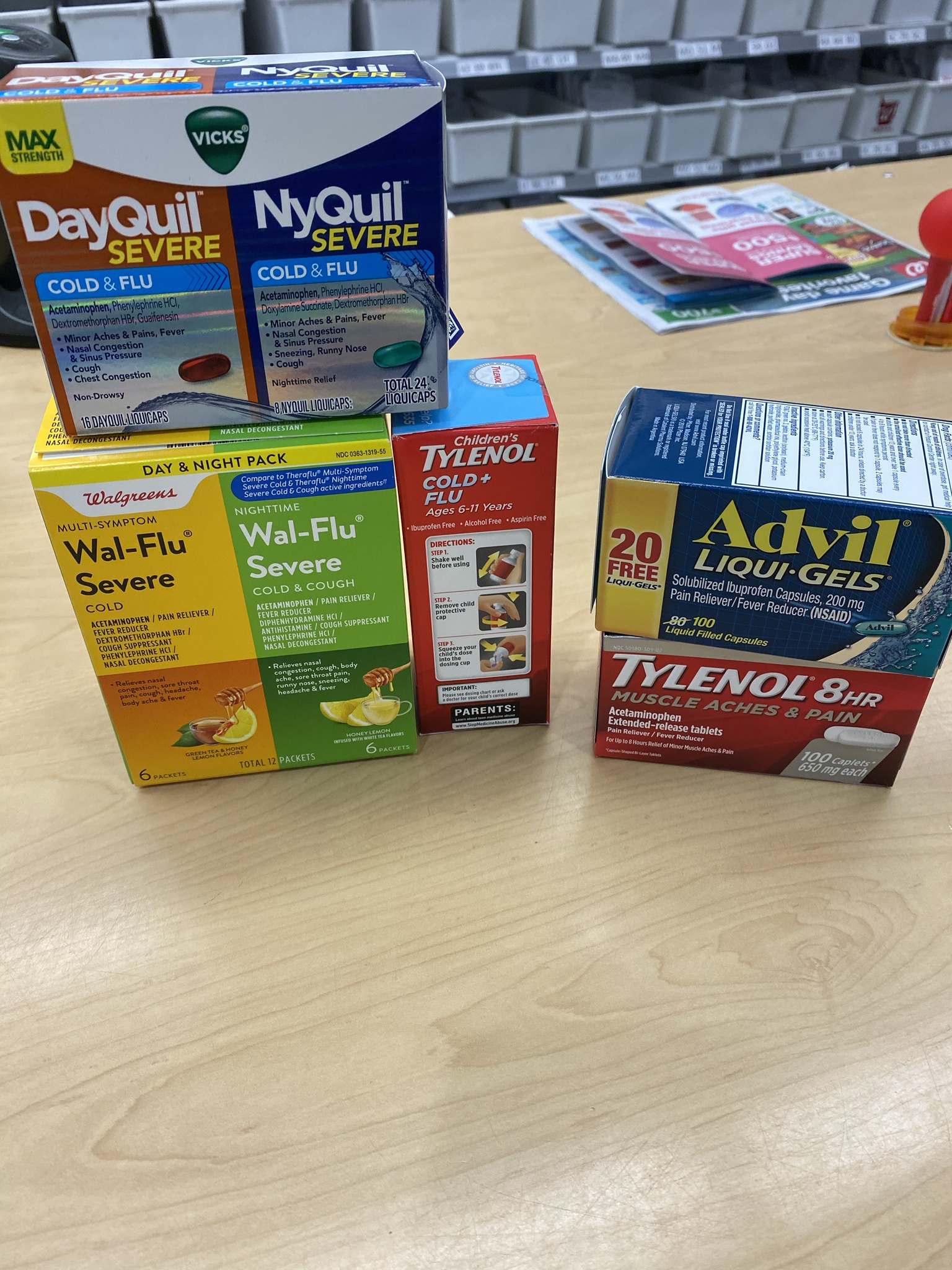 humpday collection - advil - Max Vicks DayQuil NyQuil Severe Severe Coldflu Coldflu Tylenol WalFlu 20 WalFlu Severe civil Severe Liquigels 7YLENOL Bhr