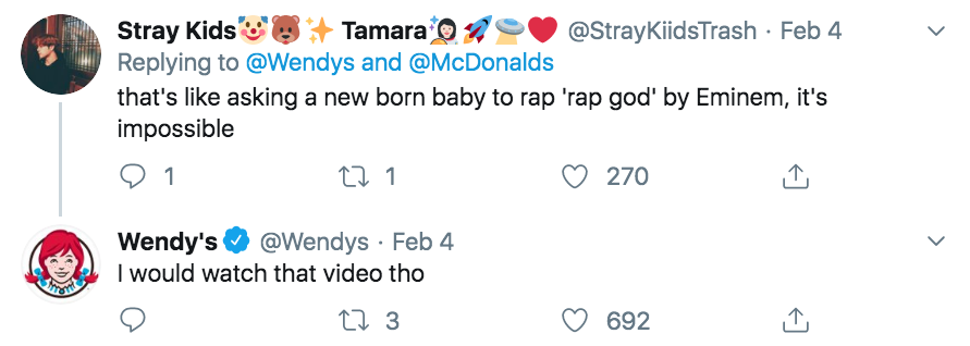 angle - Stray Kids' Tamara 2 KiidsTrash Feb 4 and that's asking a new born baby to rap 'rap god' by Eminem, it's impossible 1 22 1 270 270 Wendy's Feb 4 I would watch that video tho 27 3 692