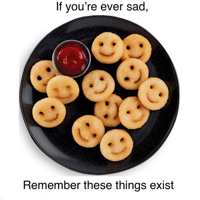 wholesome - smile french fries - If you're ever sad, Remember these things exist