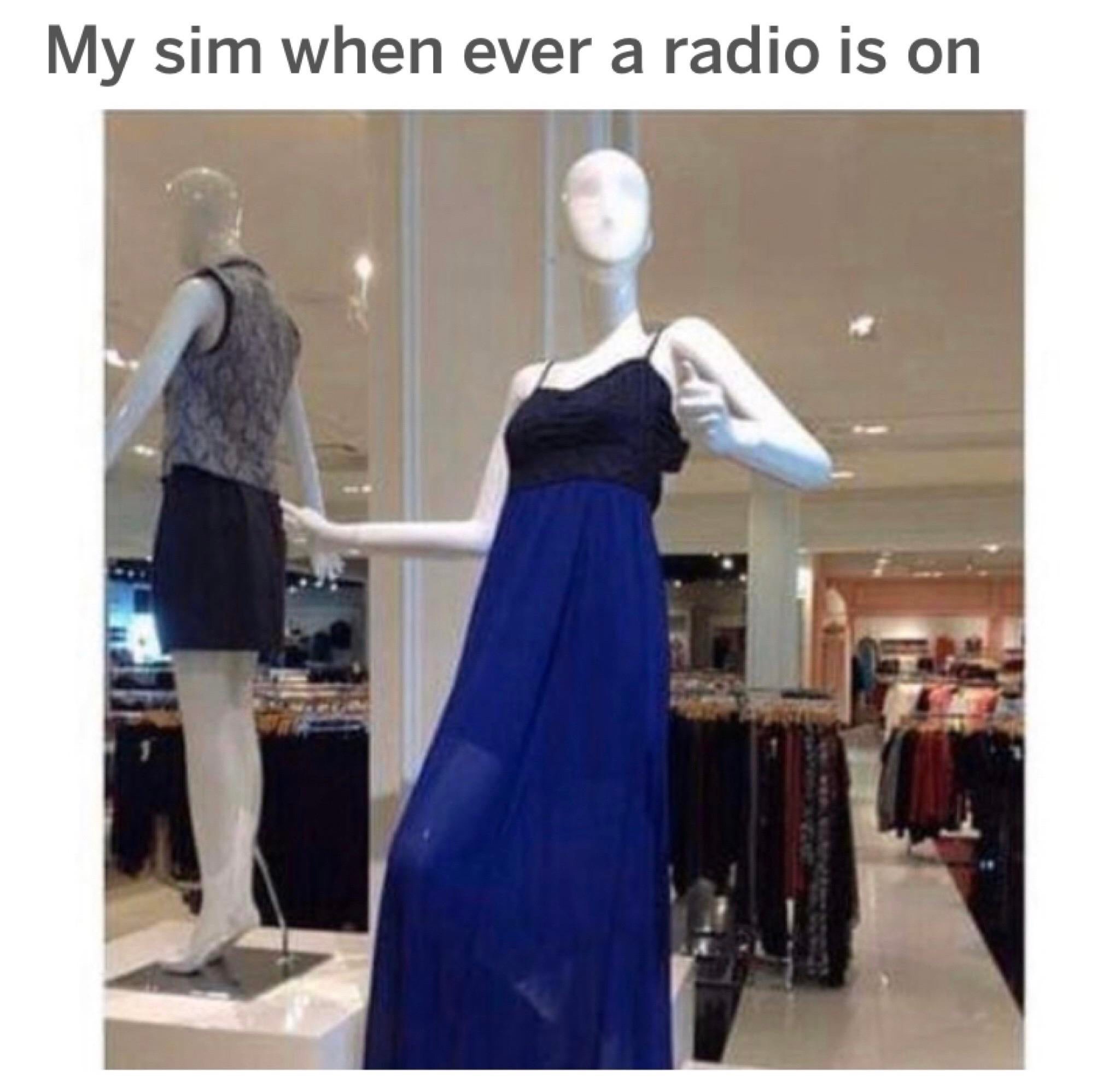 snap your fingers do your step - My sim when ever a radio is on