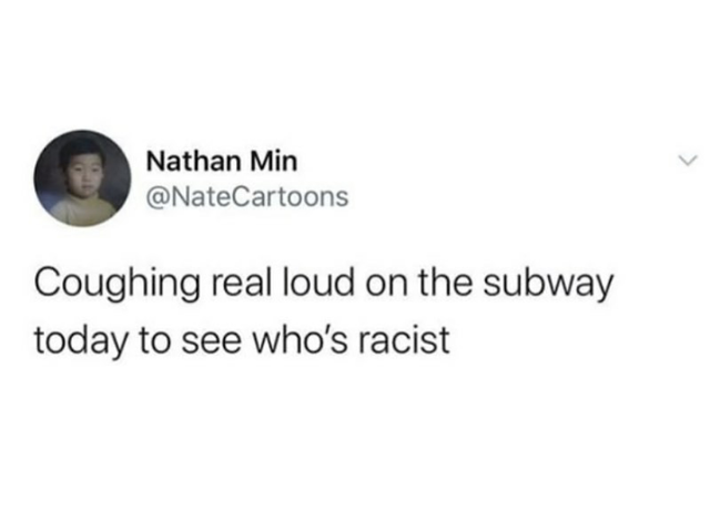 lendas do gugu meme - Nathan Min Coughing real loud on the subway today to see who's racist