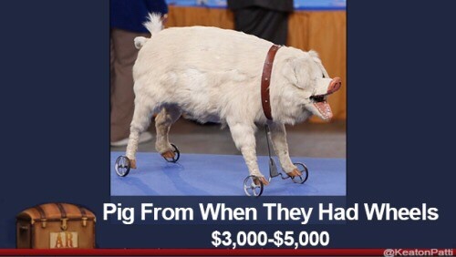 pull toy pig - Pig From When They Had Wheels $3,000$5,000 KeatonPatti