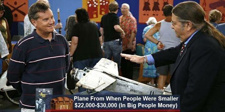 antique roadshow meme - Plane From When People Were Smaller $22,000$30,000 In Big People Money
