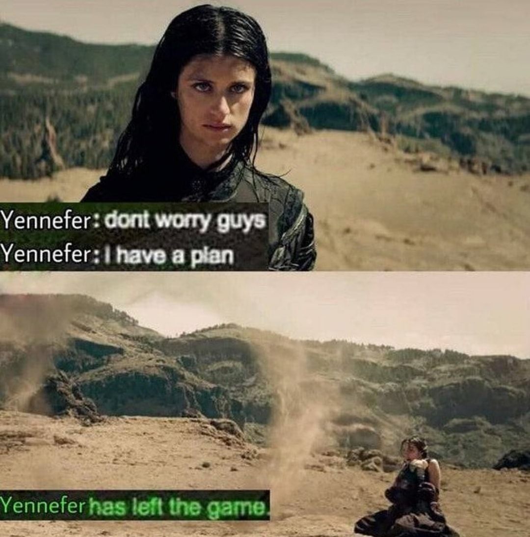 Witcher memes - witcher yennefer - Yennefer dont worry guys YenneferI have a plan Yennefer has left the game.