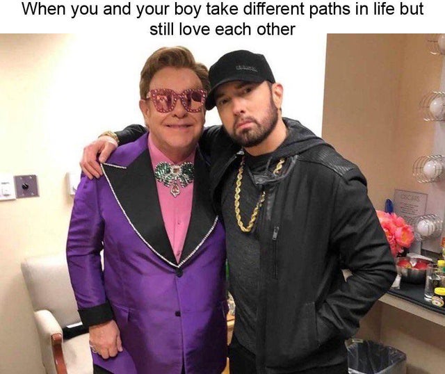 wholesome meme - Eminem - When you and your boy take different paths in life but still love each other