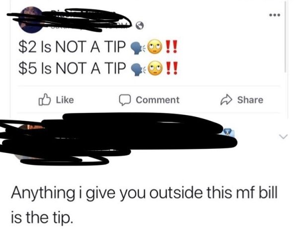 r technicallythetruth - $2 Is Not A Tip $5 Is Not A Tip !! !! Comment Anything i give you outside this mf bill is the tip.