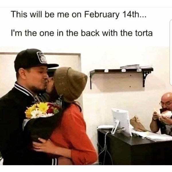 This will be me on February 14th... I'm the one in the back with the torta