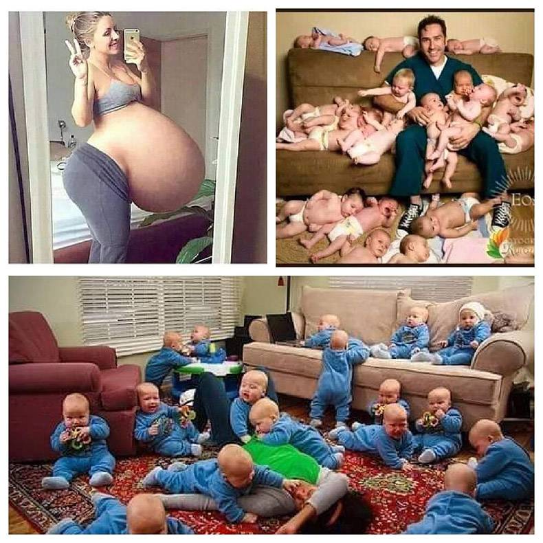 woman gave birth to 17 babies