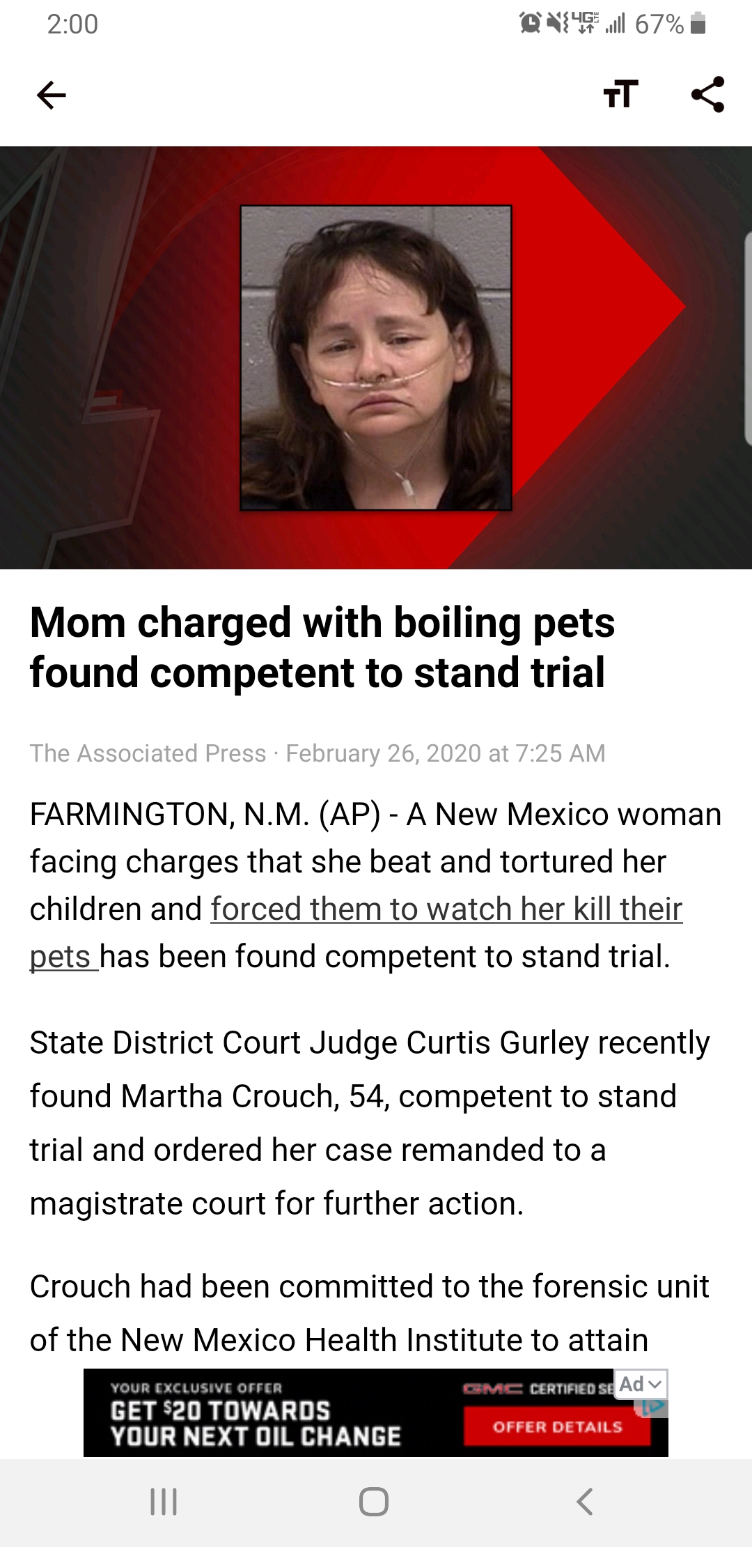 insane parents - screenshot - 419 467%. Mom charged with boiling pets found competent to stand trial The Associated Press Fabruary 26, 2020 at Farmington, N.M. Ap A New Mexico woman facing charges that she beat and tortured her children and forced them to