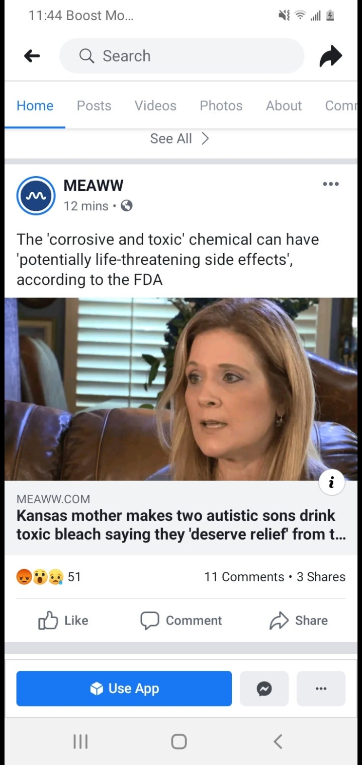 insane parents - screenshot - Boost Mo... 6 Q Search Home Posts Videos Photos About Com See All > Meaww 12 mins The 'corrosive and toxic' chemical can have 'potentially lifethreatening side effects', according to the Fda Meaww.Com Kansas mother makes two 