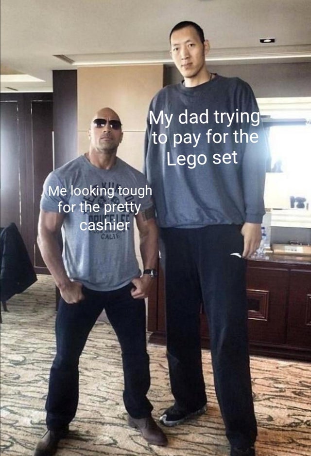 reddit dank memes - sun mingming - My dad trying to pay for the Lego set Me looking tough for the pretty cashier Calie