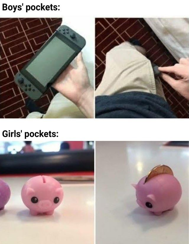 reddit dank memes - oinks stonks meme - Boys' pockets Girls' pockets