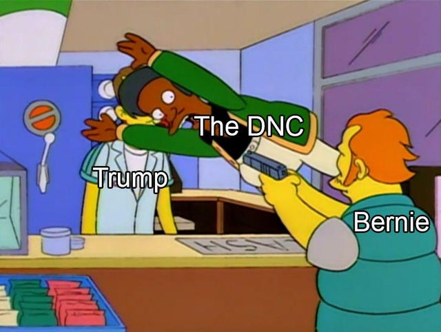 taking a bullet meme - The Dnc Trump Bernie