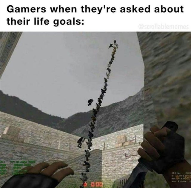 gaming memes - counter strike gaming memes - Gamers when they're asked about their life goals