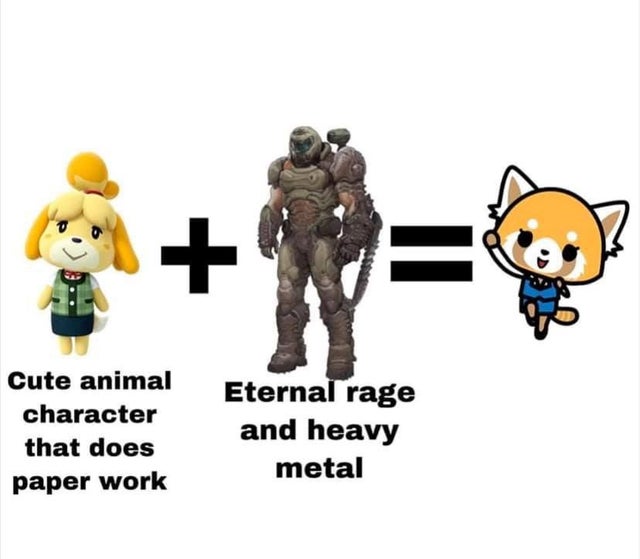 gaming memes - cartoon - Cute animal character that does paper work Eternal rage and heavy metal