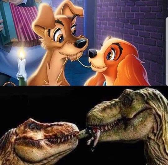jurassic park meme - lady and the tramp dvd