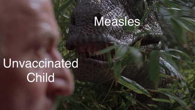 jurassic park meme - clever girl raptor - Measles Unvaccinated Child