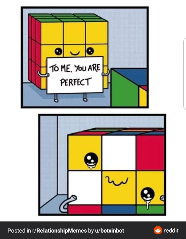 me you are perfect rubik's cube - Hto Me, You Are Perfect Posted in rRelationship Memes by ubotxinbot reddit