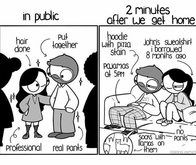 catana comics pajama - in public 2 minutes after we get home hoodie with pizza Johns Sweatshirt i borrowed hair hair Put together done stin z 8 months 290 Pajamas of 5PM no professional real pants Socks with llamas on them calona Comics
