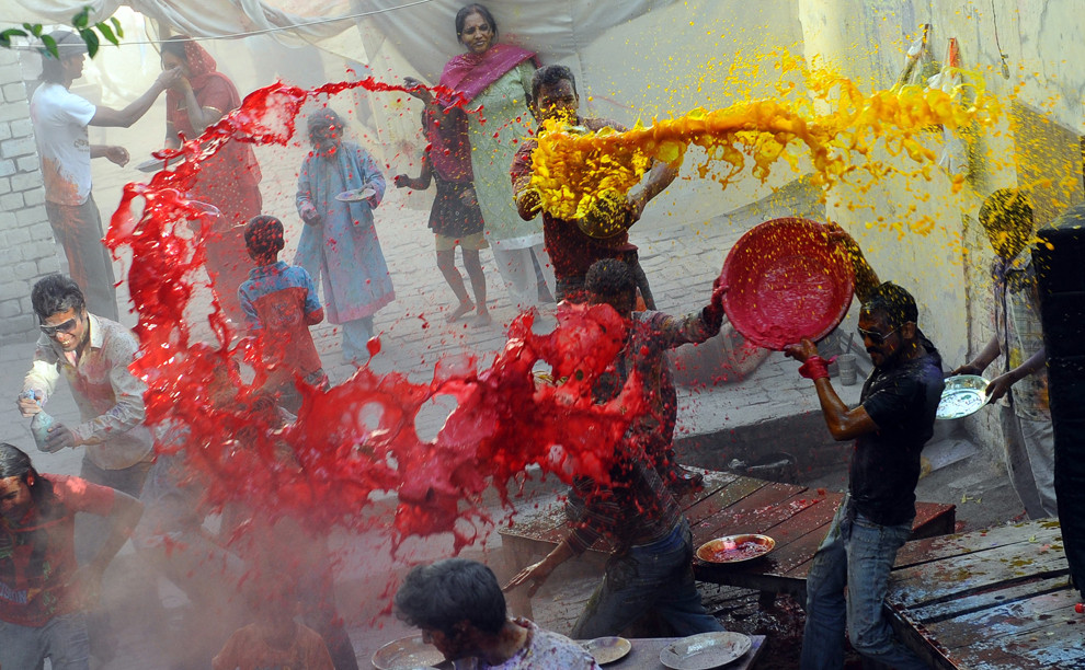 Holi pictures - festival of colors - spring - holi color water