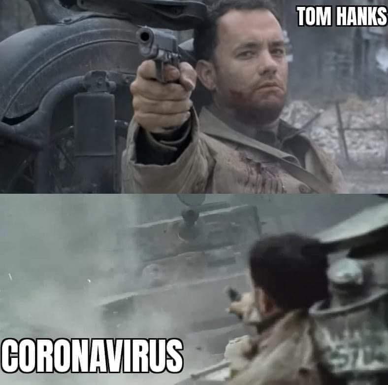 tom hanks, coronavirus memes, tom hanks saving private ryan meme template - Tom Hanks Coronavirus