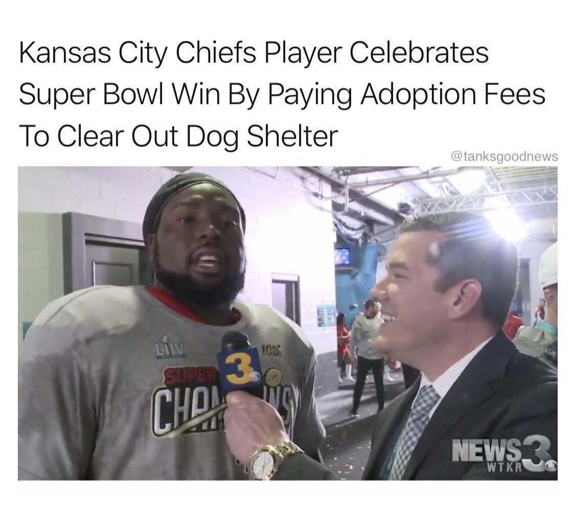 communication - Kansas City Chiefs Player Celebrates Super Bowl Win By Paying Adoption Fees To Clear Out Dog Shelter Lin Puol 11 News 3.