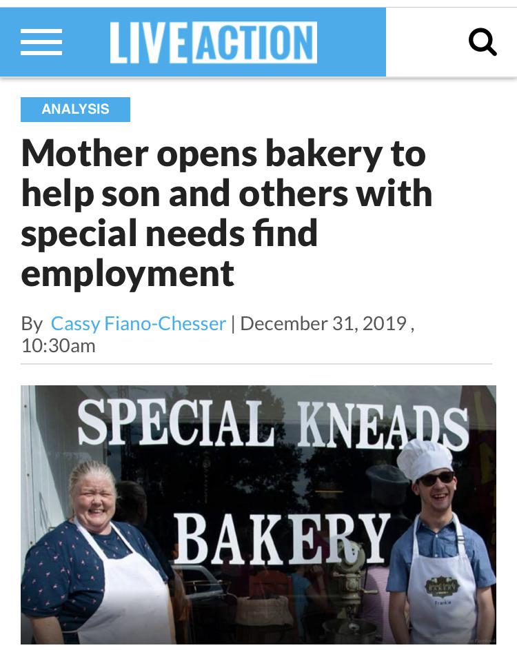 banner - Live Action Analysis Mother opens bakery to help son and others with special needs find employment By Cassy FianoChesser | , am Special Kneads Bakery
