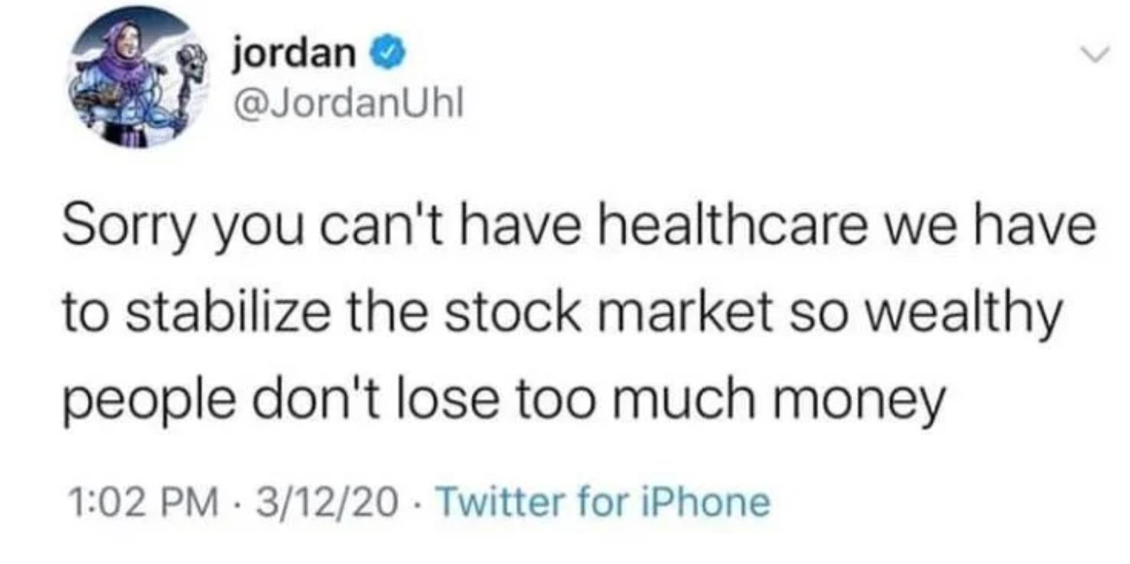 nba players old tweets - jordan Sorry you can't have healthcare we have to stabilize the stock market so wealthy people don't lose too much money 31220 Twitter for iPhone