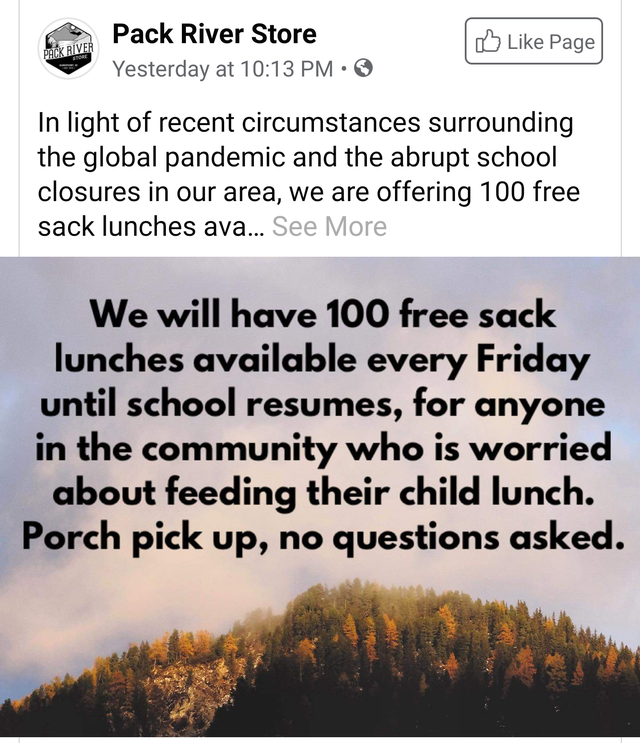 deutscher bundesjugendring - Pack River Store Yesterday at Page In light of recent circumstances surrounding the global pandemic and the abrupt school closures in our area, we are offering 100 free sack lunches ava... See More We will have 100 free sack l