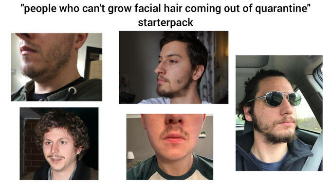neck - "people who can't grow facial hair coming out of quarantine" starterpack