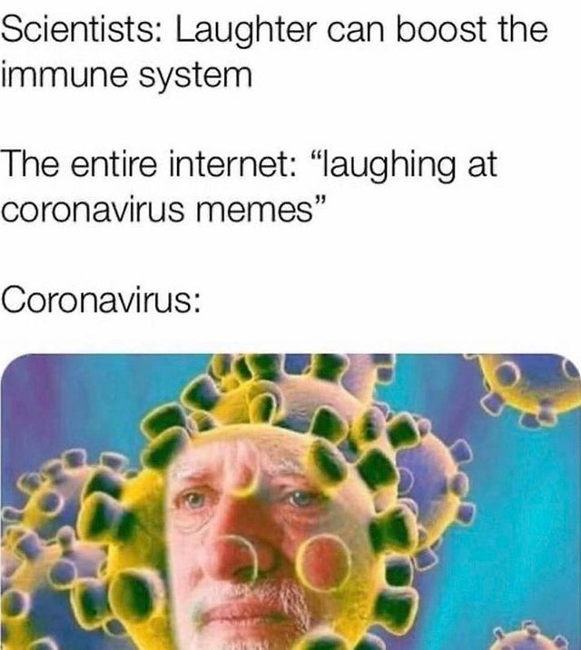 coronavirus art - Scientists Laughter can boost the immune system The entire internet "laughing at coronavirus memes" Coronavirus