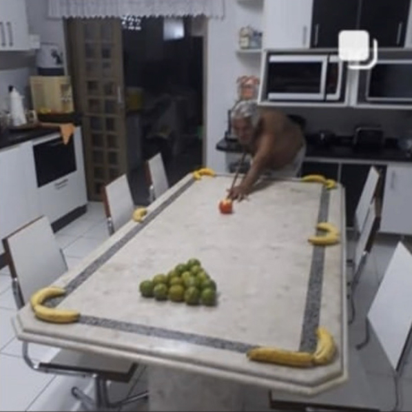 pool table made from fruit