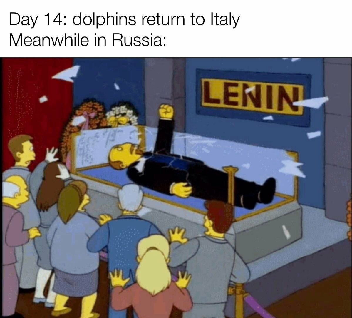 lenin tomb simpsons - Day 14: dolphins return to Italy - Meanwhile in Russia Lenin breaking out of his tomb