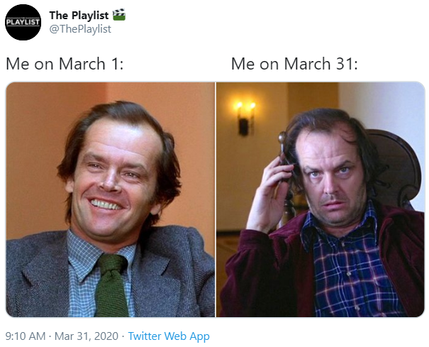 jack nicholson the shining - Me on March 1 Me on March 31