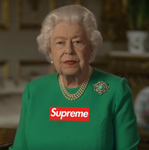 queen of england - Supreme box logo