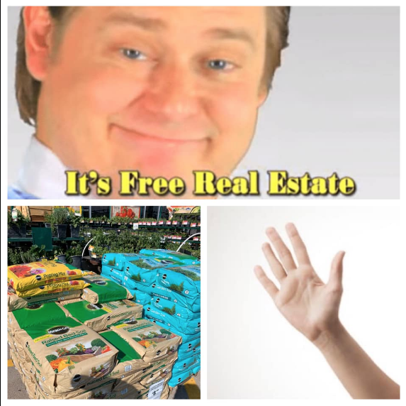 slapping bags of soil - tim heidecker tim & eric awesome show it's free real estate meme - It's Free Real Estate - bags of soil