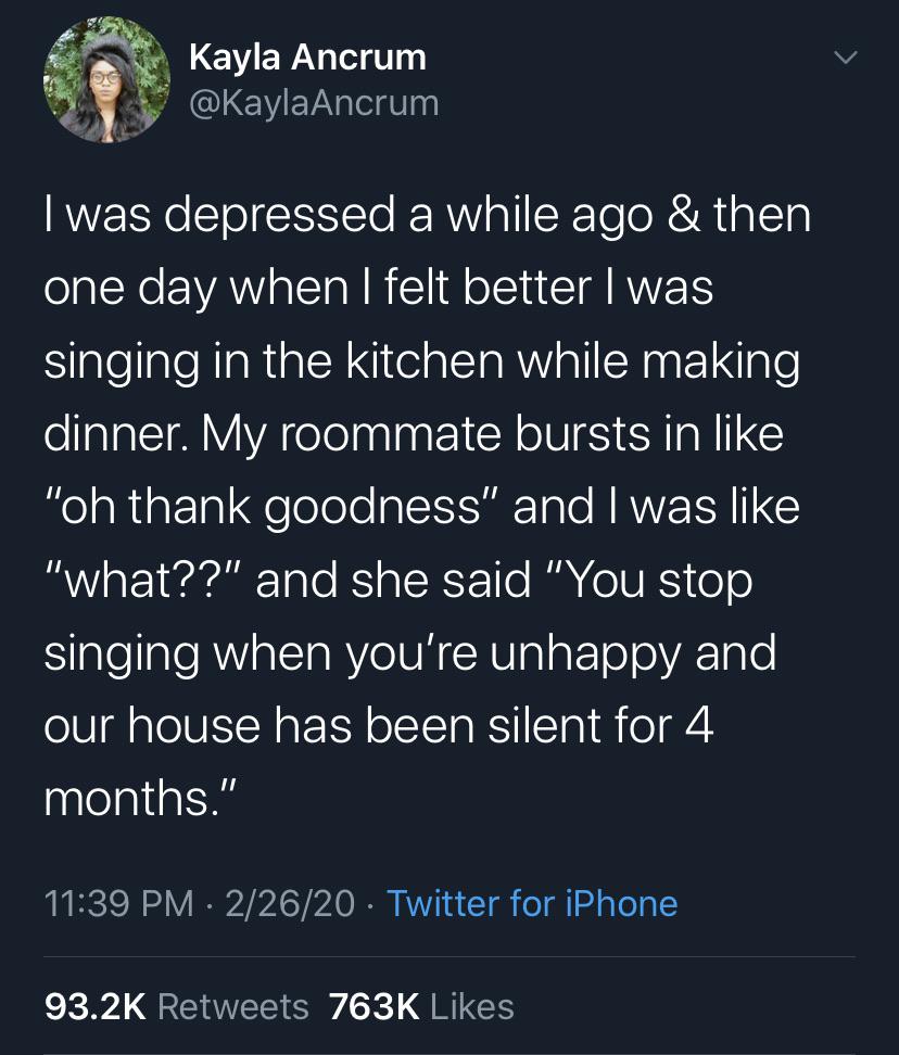 chris evans captain america tweet - Kayla Ancrum Ancrum I was depressed a while ago & then one day when I felt better I was singing in the kitchen while making dinner. My roommate bursts in "oh thank goodness" and I was "what??" and she said "You stop sin