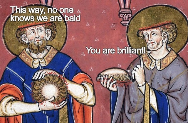 history memes - le livre d images de madame marie - This way, no one knows we are bald You are brilliant!