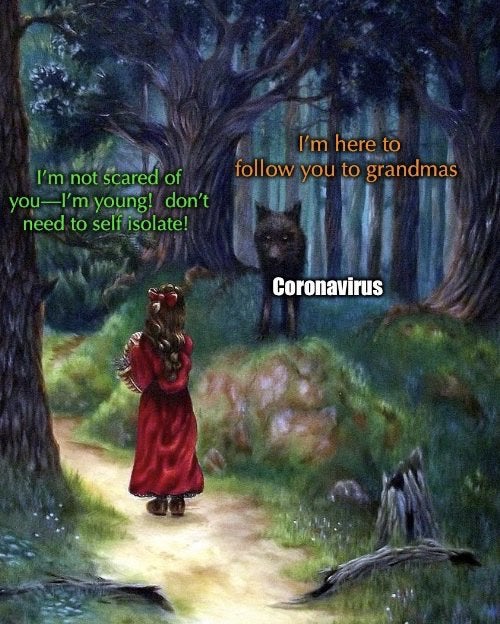 history memes - nature - I'm here to you to grandmas I'm not scared of youI'm young! don't need to self isolate! Coronavirus