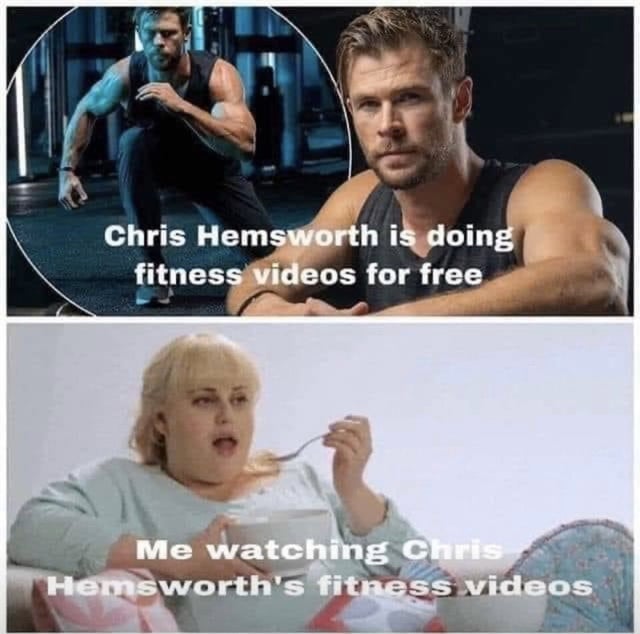 chris hemsworth centr - Chris Hemsworth is doing fitness videos for free Me watching Chris Hemsworth's fitness videos