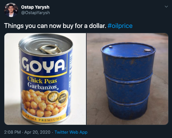 oil price crash meme - Things you can now buy for a dollar. Goya Chick Peas Garbanzos Premium
