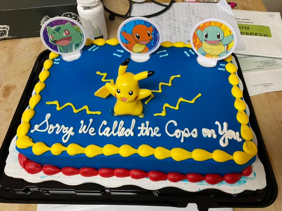 Pokémon GO cake - Sorry We called the Cops on You